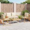 Vidaxl 4-Cz. Garden Furniture Set With Cushions, Mixed Beige