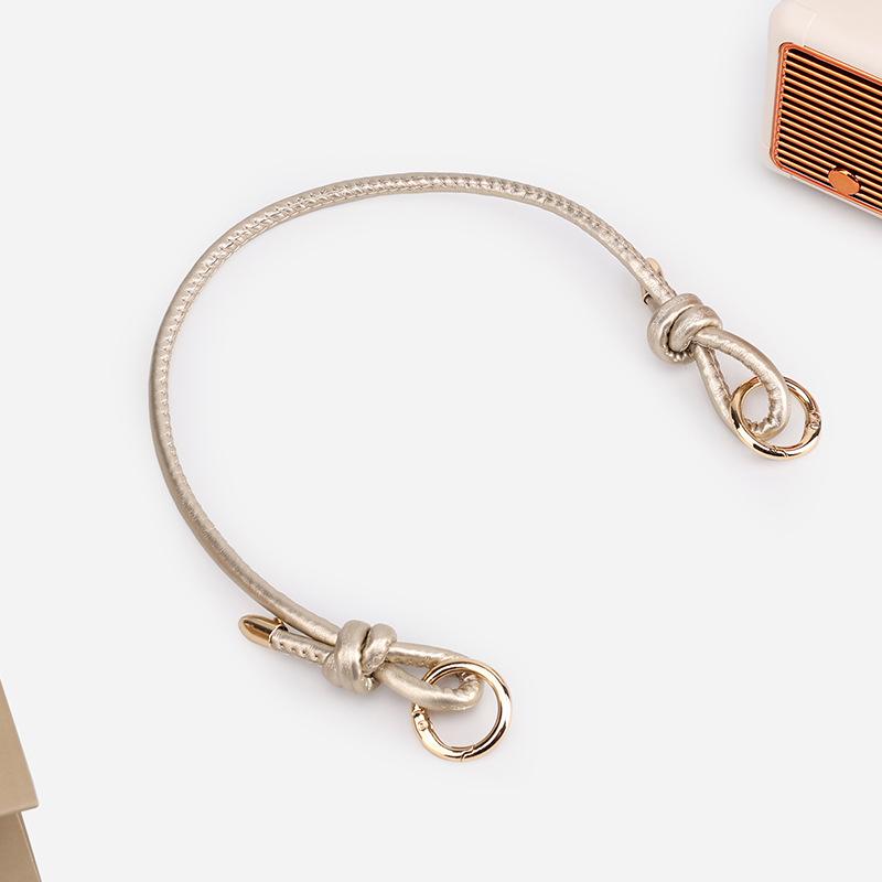 

Женский модный ремешок для сумки с узлом - ПУ кожа и металлическое кольцо, плечевой аксессуар. золотой