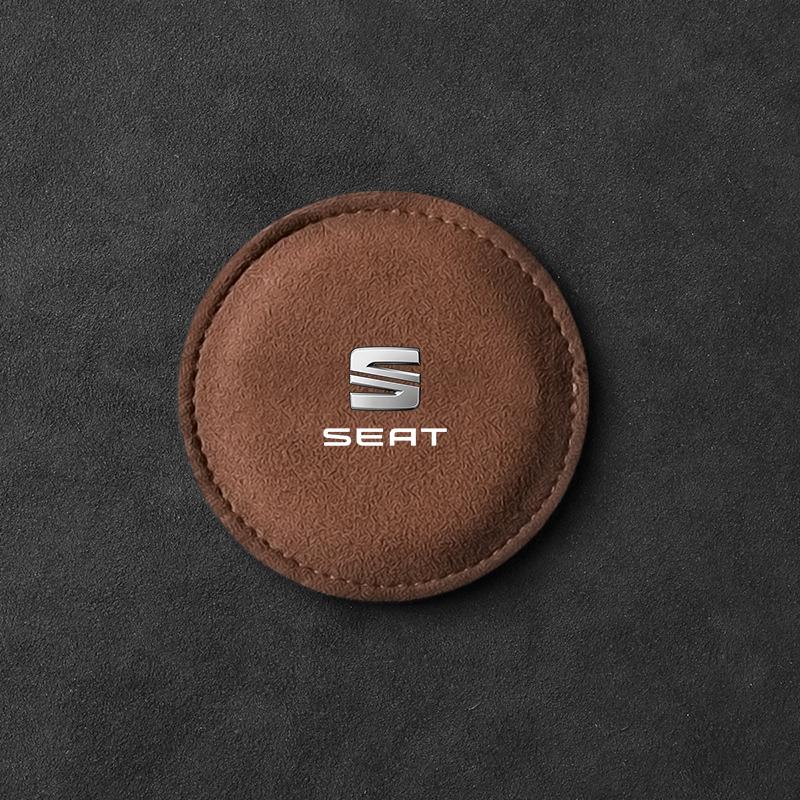 

Car Cup Holder Pad PU Leather Slot Non-slip Coaster Mat For Seat Leon st FR CUPRA Leon MK3 MK2 mk1 hatchback 5f Ibiza 3 6J 6L FR Ateca Arona 1pcs коричневый