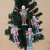 5Pcs/Set Glitter Nutcracker Puppet Ornament Wood Christmas Tree Decoration  Kid Gift