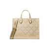 Fabric Portable Crossbody Tote Large Women's Ecru & Gold 30S3G3GT3I-750