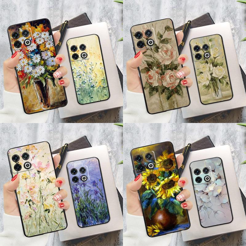 Oil Painting Flowers Case For OnePlus Nord CE 4 2 3 Lite N20 N30 9 10 Pro 8T 9RT 10T 10R 12R 13R 11 12 13 Cover