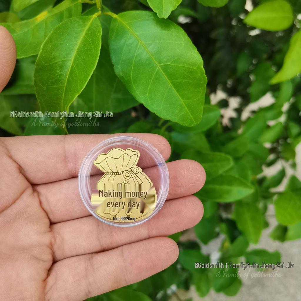 999 Guldfolie Mobilklistermärke - Inflödande Rikedom, Välståndsguden Födelsedagspresent