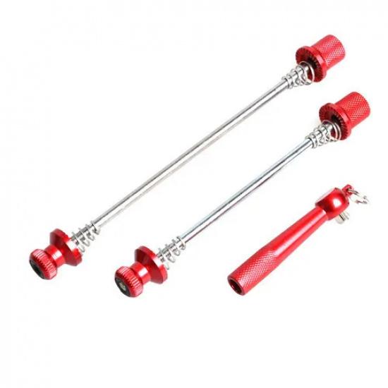 ROCKBROS Bike Quick Release Bicycle Wheel Hub Skewers Front Rear QR Quick Release Skewers MTB Road Bike Clip Lever Axle 2011-4CR