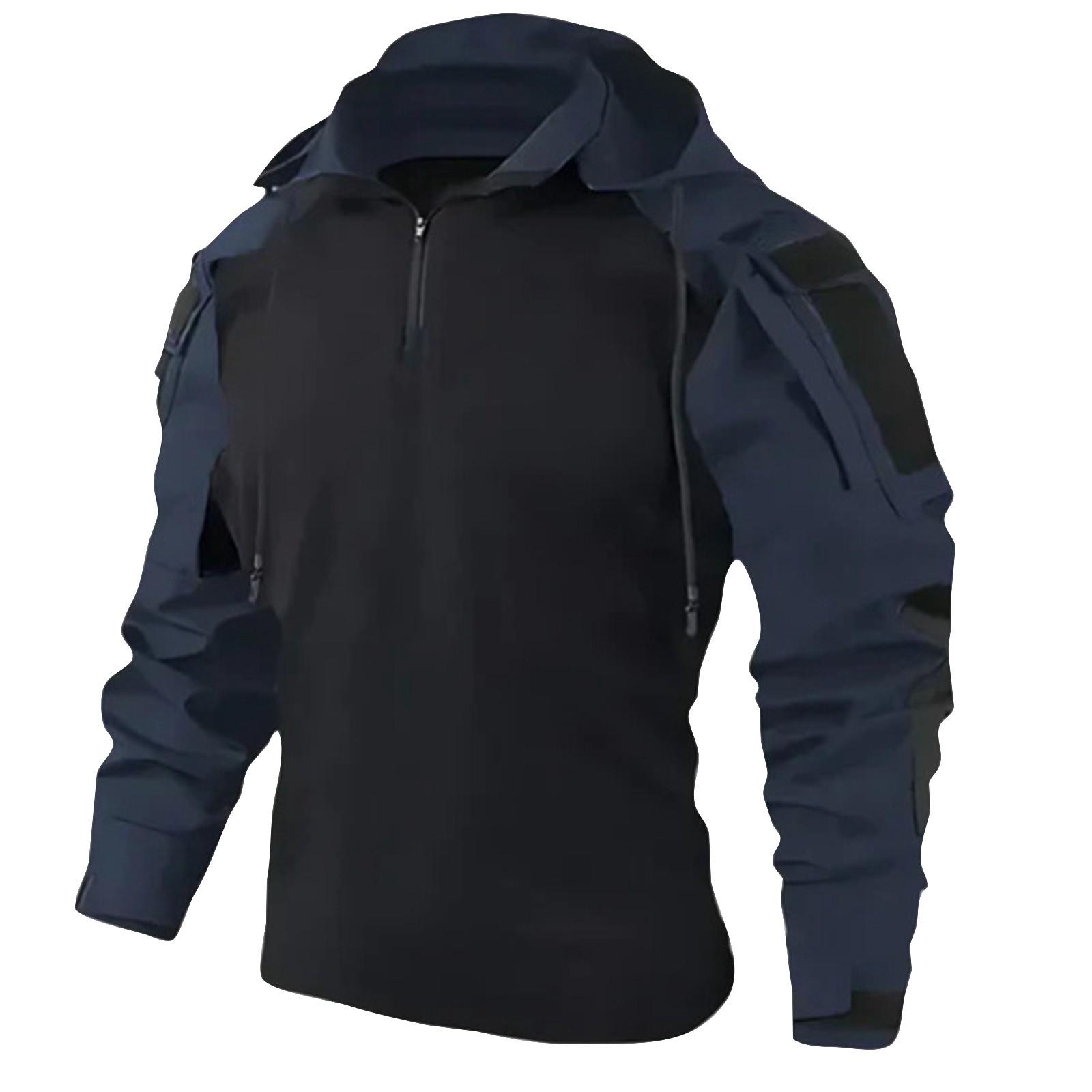 

Black And Gray Industrial Strong Attack SP2 Version Clothing Spring And Shirt Wind Suit Pants Set T-shirt Hoodie L синій