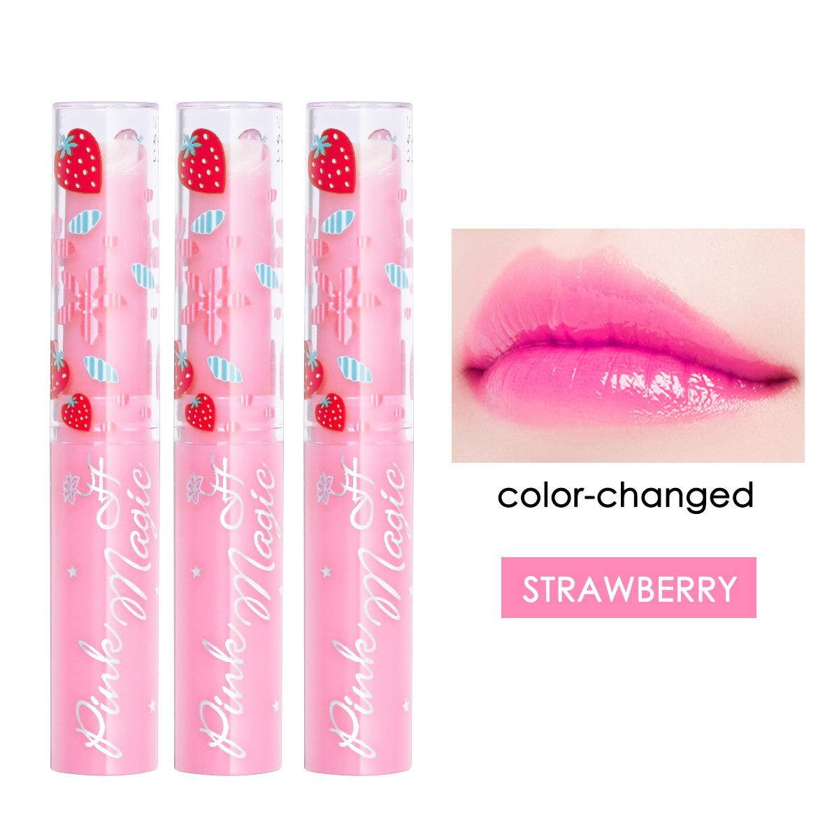 

HengFang Бальзам для губ «Сочный персик и клубника», изменяющий температуру #9036/9076