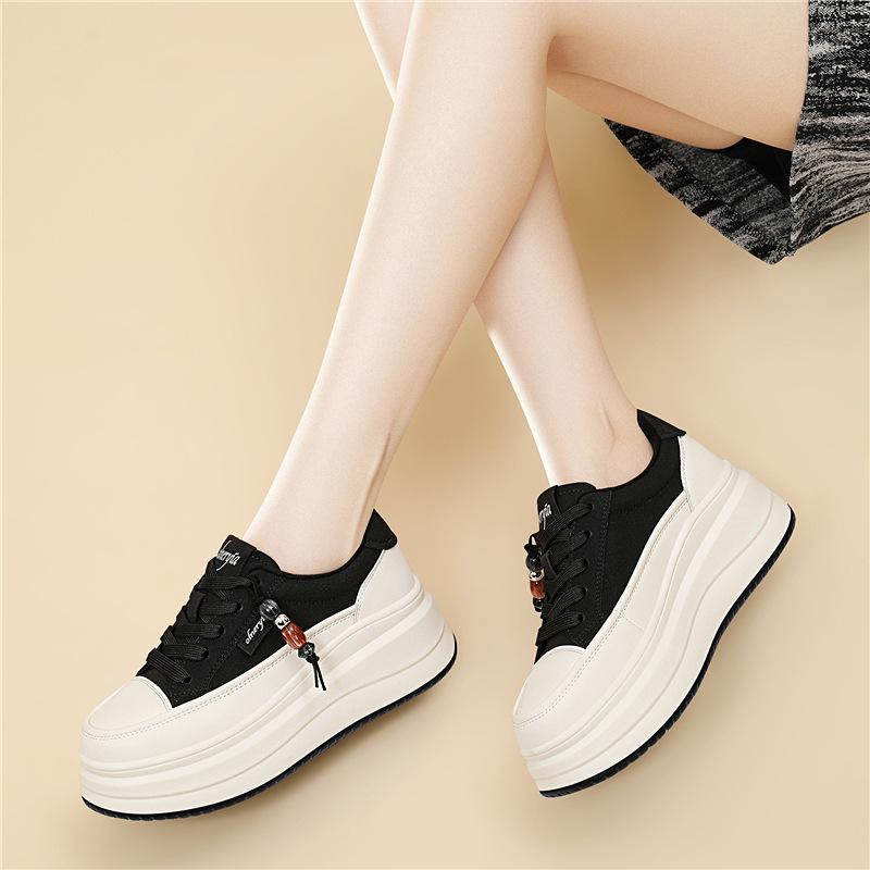 New platform white shoes women's shoes autumn and winter versatile sports and leisure shoes heightening velvet lightweight board shoes