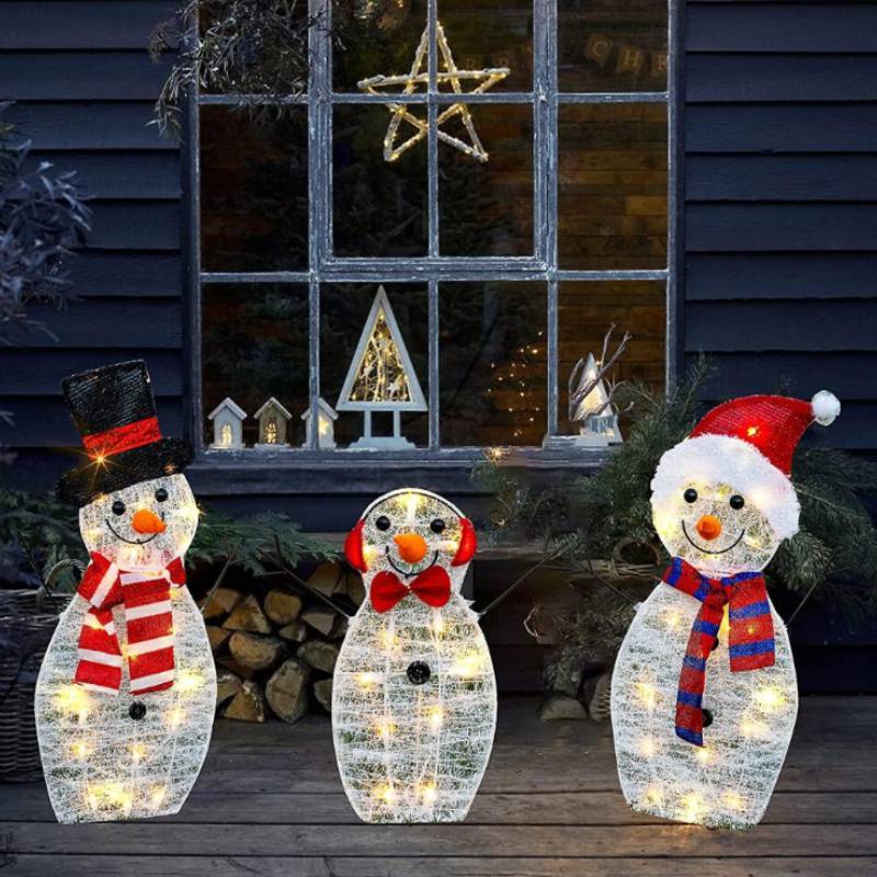 Snowman Inserted 2d Led Lights For Christmas Decor For Courtyard Parties Terrace