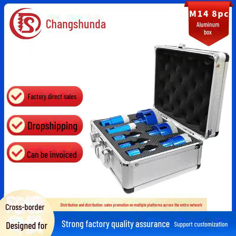 

Набор алмазных открывателей отверстий M14 для стекла, плитки и мрамора - 8 предметов