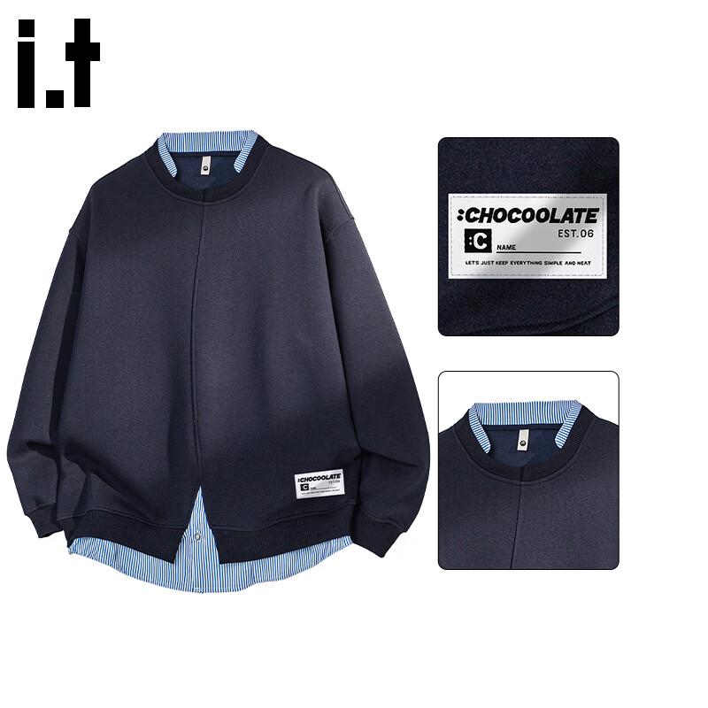 :CHOCOOLATEit Men s Layered Design Loose Fit Sweatshirt XL