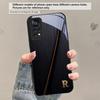 Elegant letter 'S M R' For Redmi Note 14 Pro+ 13 Pro 8 9 9S 12S 10 Pro 11 12 13C 14C A3 12 13 K60 Ultra Black Glass Phone Case