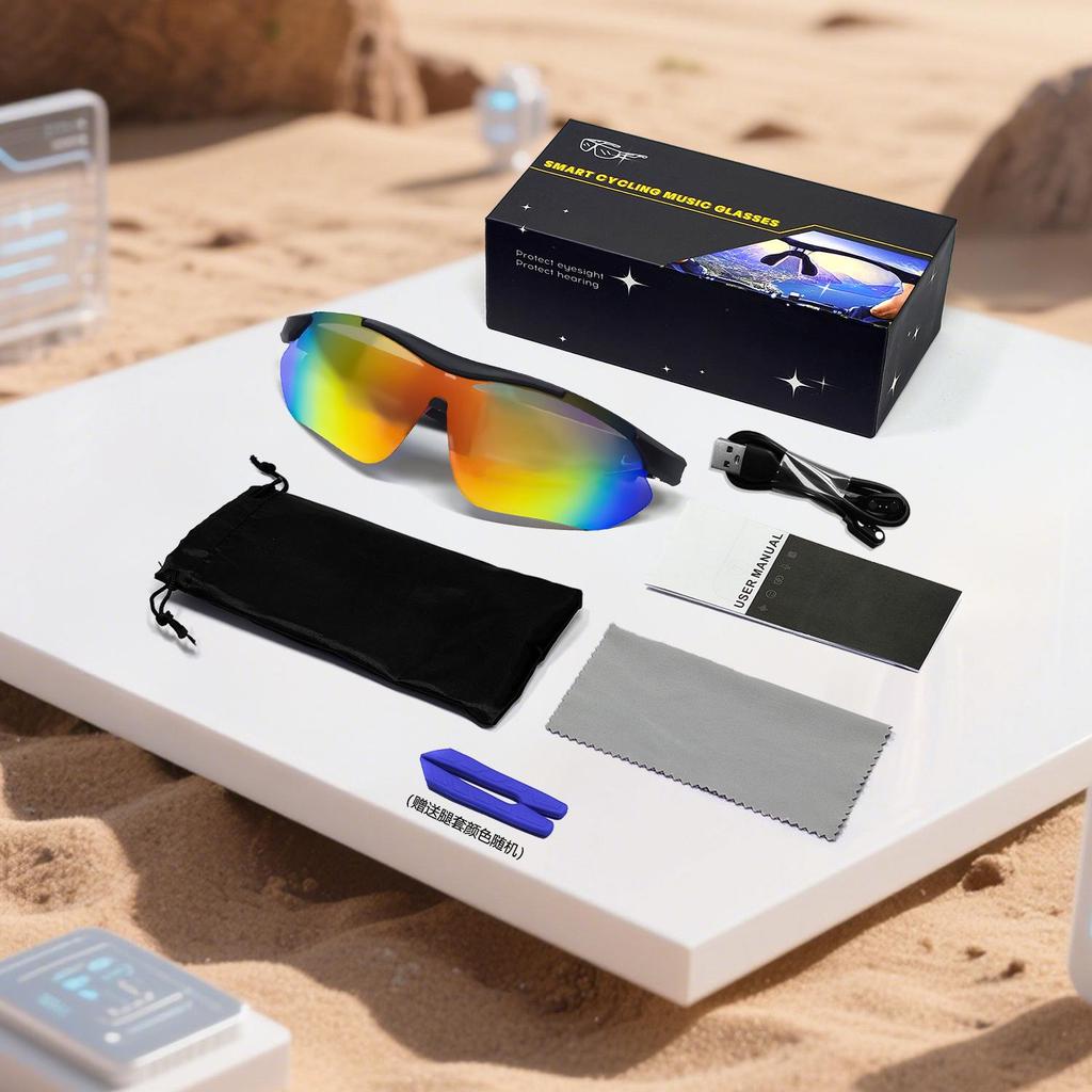 QY-pro03 Bluetooth Cycling Glasses: Outdoor Sports Smart Glasses with Anti-UV Protection and Music/Call Features