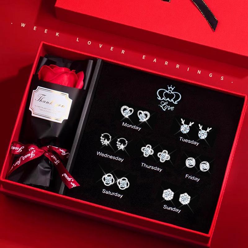 Серьги для женщин: Роскошная Подарочная Коробка на Циси, День Святого Валентина, День Рождения