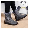 2025 New Style Faux Rabbit Fur Collar High-Top Insulated Women's Snow Boots with Side Chain, Waterproof Women's Boots, Casual Women's Shoes