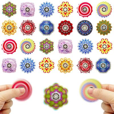 Mandala Fingertip Gyro Retro Style Finger Gyro Acrylic Rotating Gyro Puzzle Gift Decompression Toy Children'S Party Gift