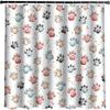 Colorful Animal Paw Print Shower Curtain - Waterproof Polyester, Abstract Design, Perfect for Pet Lovers, Bath Decor