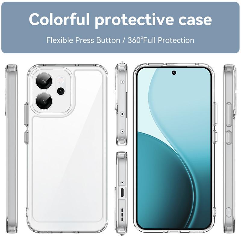 For oppo Reno14 F 5G Case oppo Reno14 F 5G Cover Funda Clear PC + Silicone Shockproof Protective Phone Cover oppo Reno14 F 5G