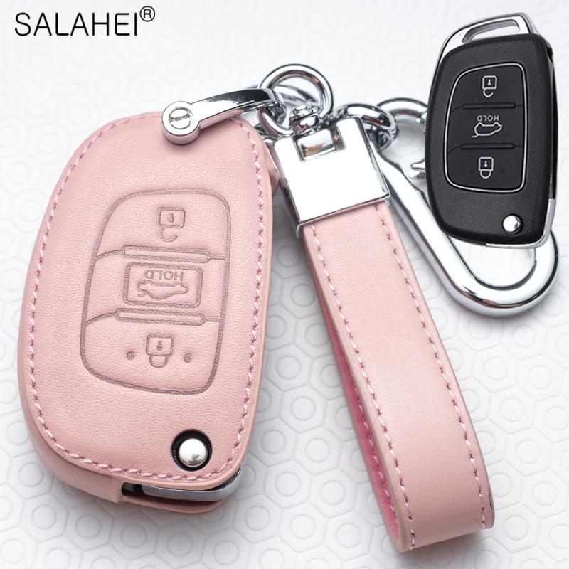 Leather Car Smart Key Cover Case Holder Protection For Hyundai Tucson Mistra Ix25 Ix35 I20 I30 I40 Hb20 Tm