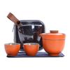 Travel tea set, Kuaike cup, one pot, three cups, portable cover bowl, small set, outdoor kung fu set, tea gift box.