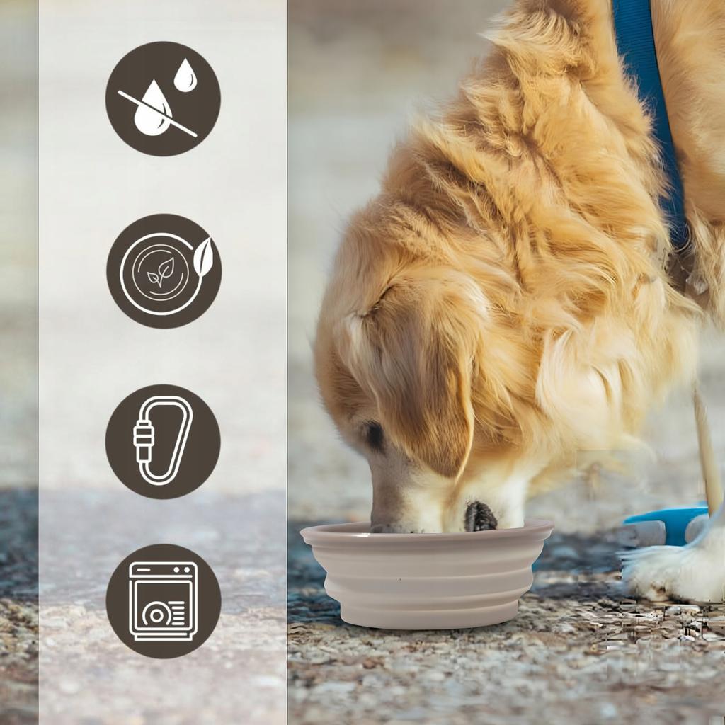 3-in-1 Travel Bottle for Dogs, Water and Food Container, Foldable Bowl