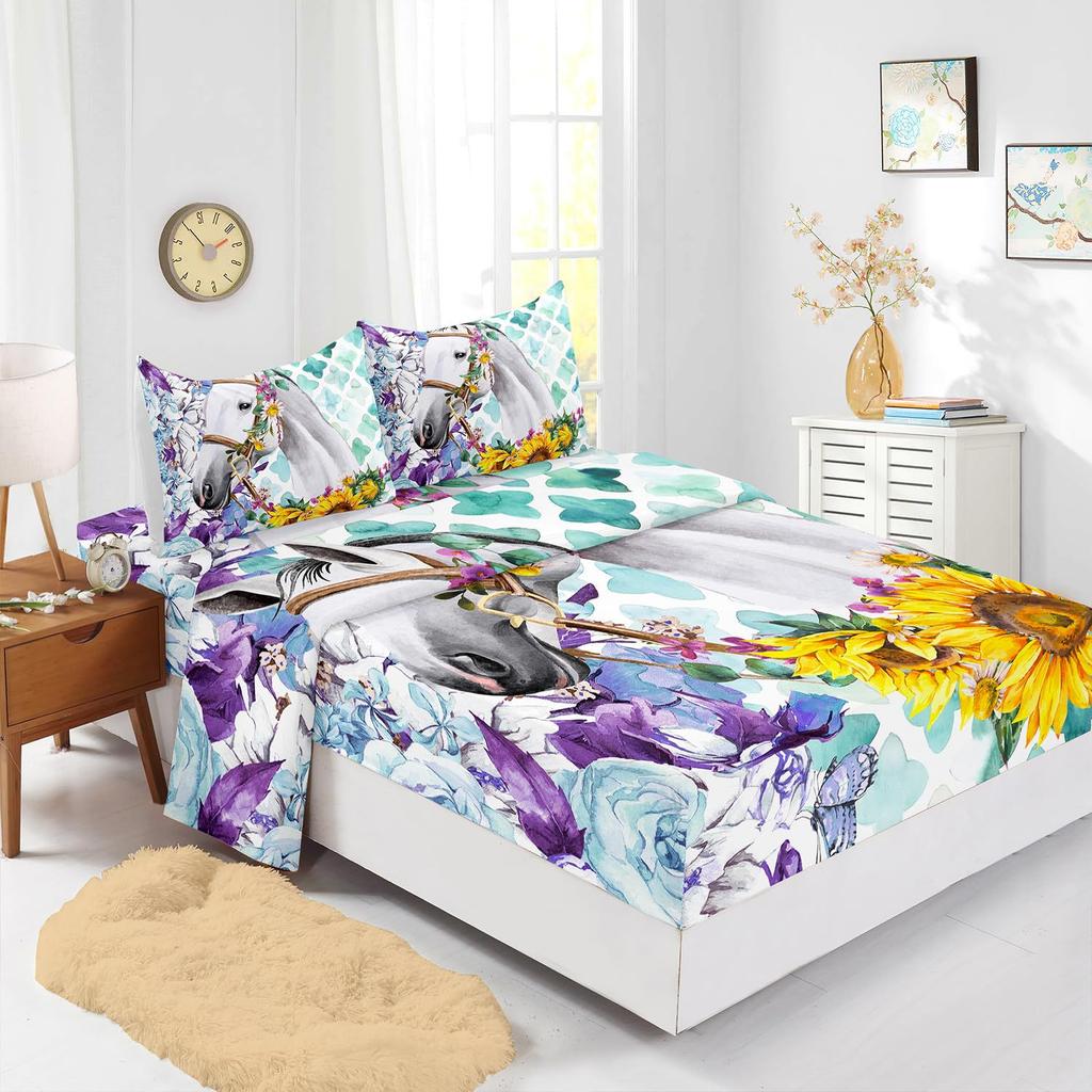Ocean Beach Turtle Pattern Sheet Four-Piece Bedding Set Bedroom Dormitory Bedding Decoration