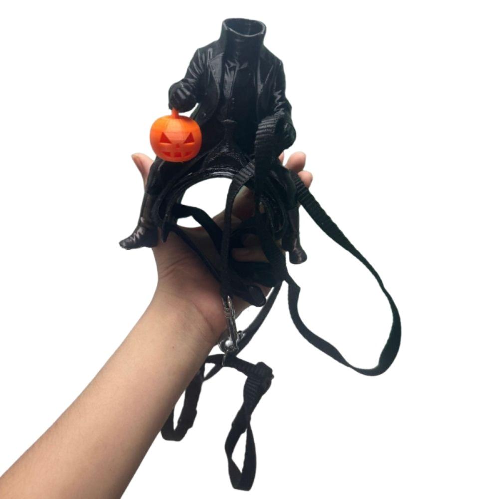 3D Halloween Pet Costume Pumpkin Cat Saddle Costume Headless Horseman Cat Costume Halloween Party