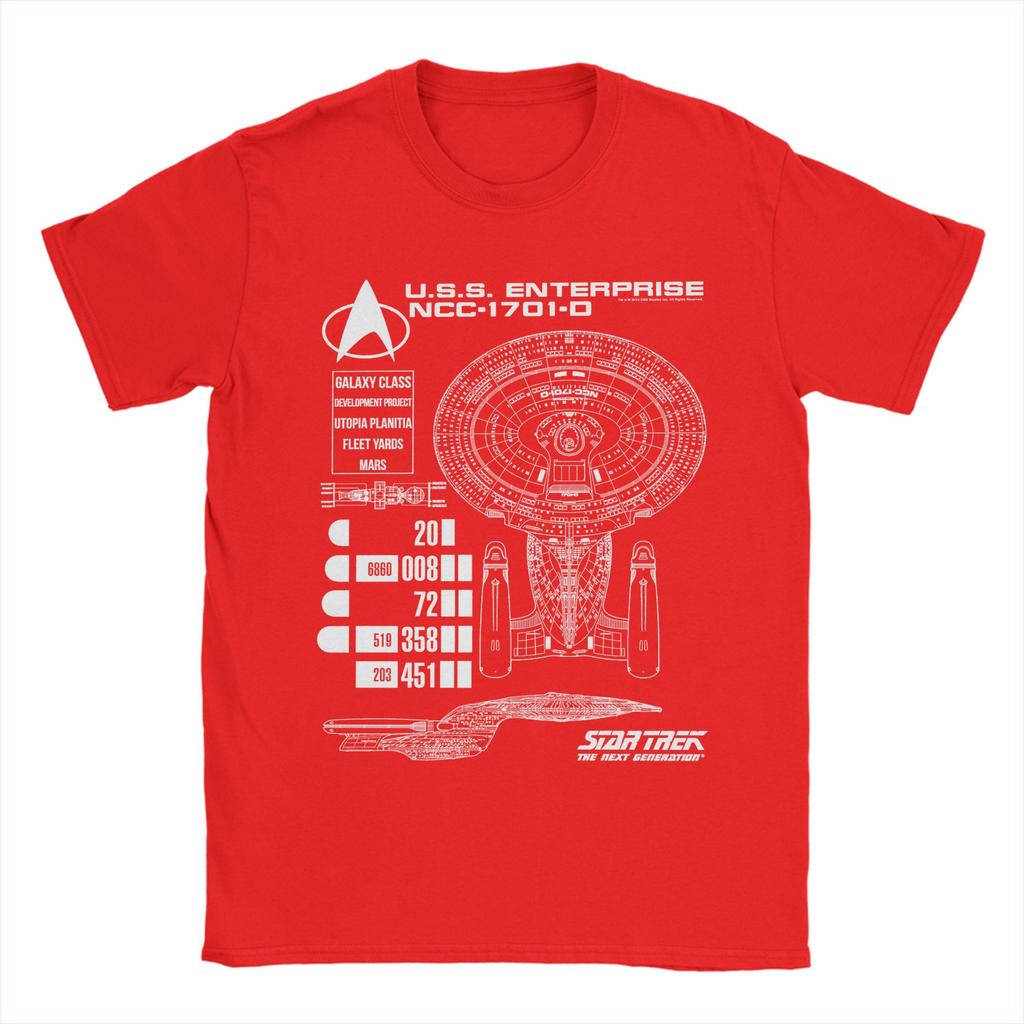 Stars Treks Next Generation USS Enterprise Schematics T Shirts Mens  Pure Cotton TShirts Tee Shirt Short Sleeve Plus Size