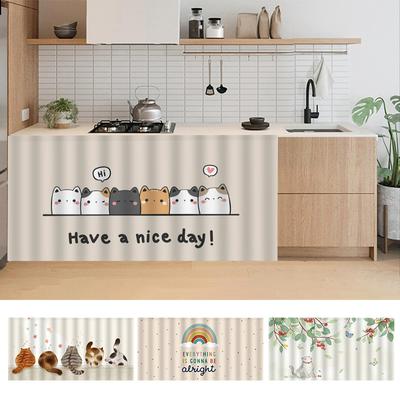 Cortina de Armário de Cozinha Estampada À Prova de Pó Cortinas Curtas Armário Meias Cortinas Capa de Guarda-Roupa Cortina Lavável Decoração de Casa Cortinas