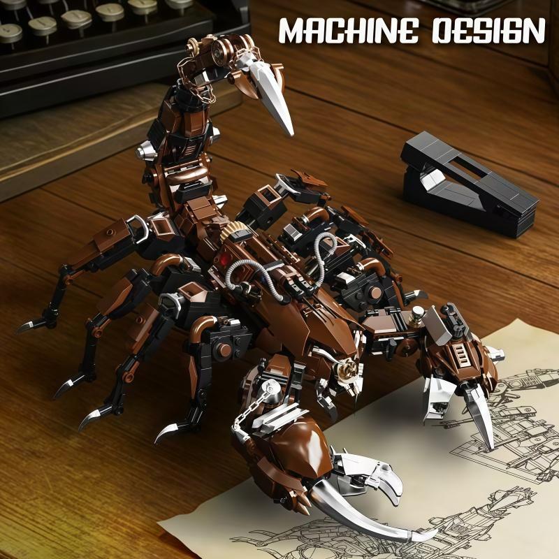 Mechanical Scorpion Building Blocks Set, 1074 PCS Articulated Creature Model Kit, Movable Joints Collectible Toy for Kids & Adul