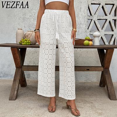 Women's Fashion Casual Solid Color Print High Waist Trousers Pants & Capris