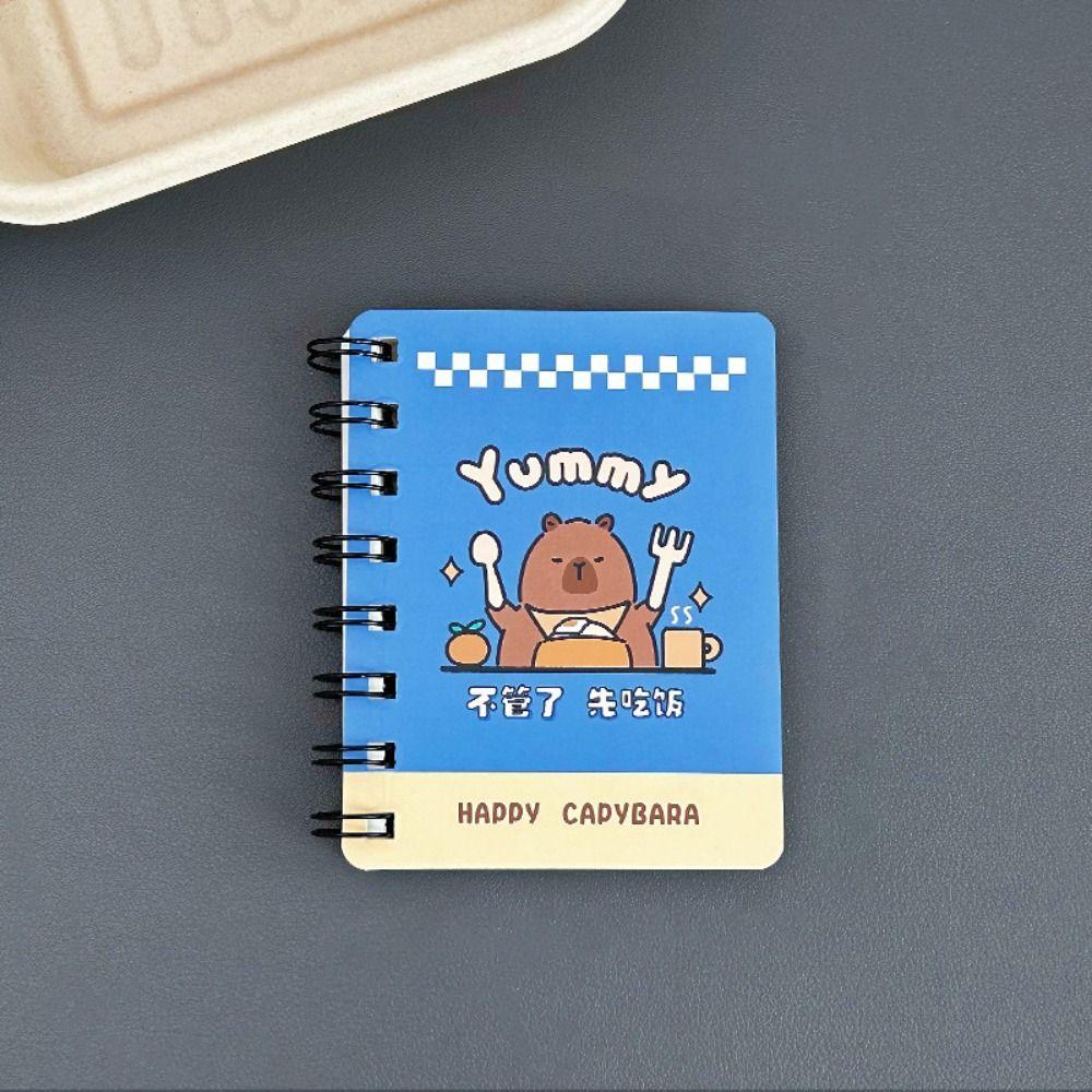 

Милый мультяшный блокнот Портативная тетрадь для ошибок Прочный блокнот на спирали с капибарой Дневник style 2