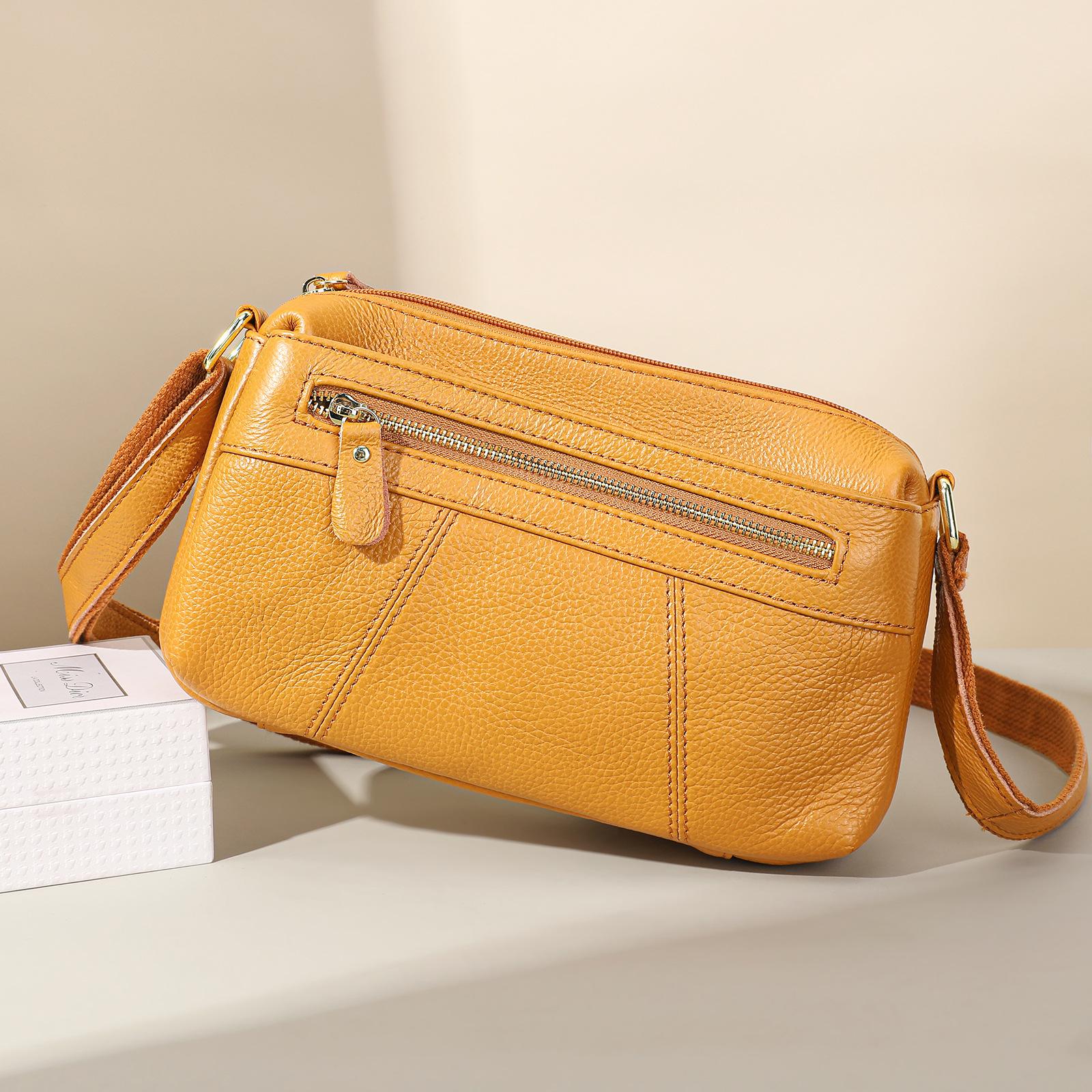 

Повседневная женская сумка из натуральной кожи, сумка через плечо для поездок на работу, модная и простая сумка на одно плечо из натуральной кожи жёлтый