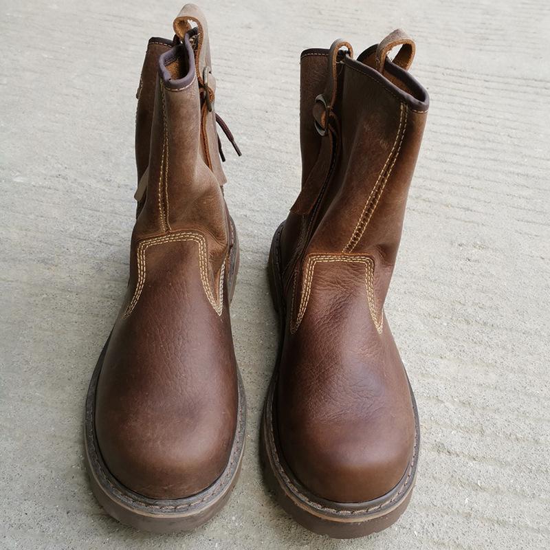 

Специальное предложение: Короткие ботинки из натуральной кожи — унисекс, ретро-стиль для верховой езды и Мартина, дышащие и модные 45