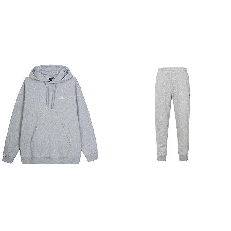

Adidas Fleece Thick Sports Casual Hoodie Pullover Logo Print Long Sleeve Cuffed Breathable Loose Pants Sweatshirt Set IV7586+IB2727 S
