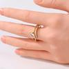 Elegant Inlaid White CZ Women's Ring Dazzling Gold Color Geometry Daily Wear Party Jewelry Anniversary Gift