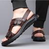 Summer Men's Driving Sandals Waterproof Anti-Slip Soft Sole Beach Shoes Indoor/Outdoor Dual-Use Comfort Slide Flip Flops
