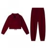 2025 Autumn/Winter Women's Fashion Loose Zipper Stand Collar Hoodie & Casual Two-Piece Set