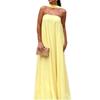 Nuevo de primavera, vestido sencillo y elegante de color liso con empalme de tubo