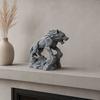 3D Printed Wolf Statue, Mechanical Style Wolf Figurine, Collectible Wolf Sculpture, Tabletop Ornament for Office Desk Shelf