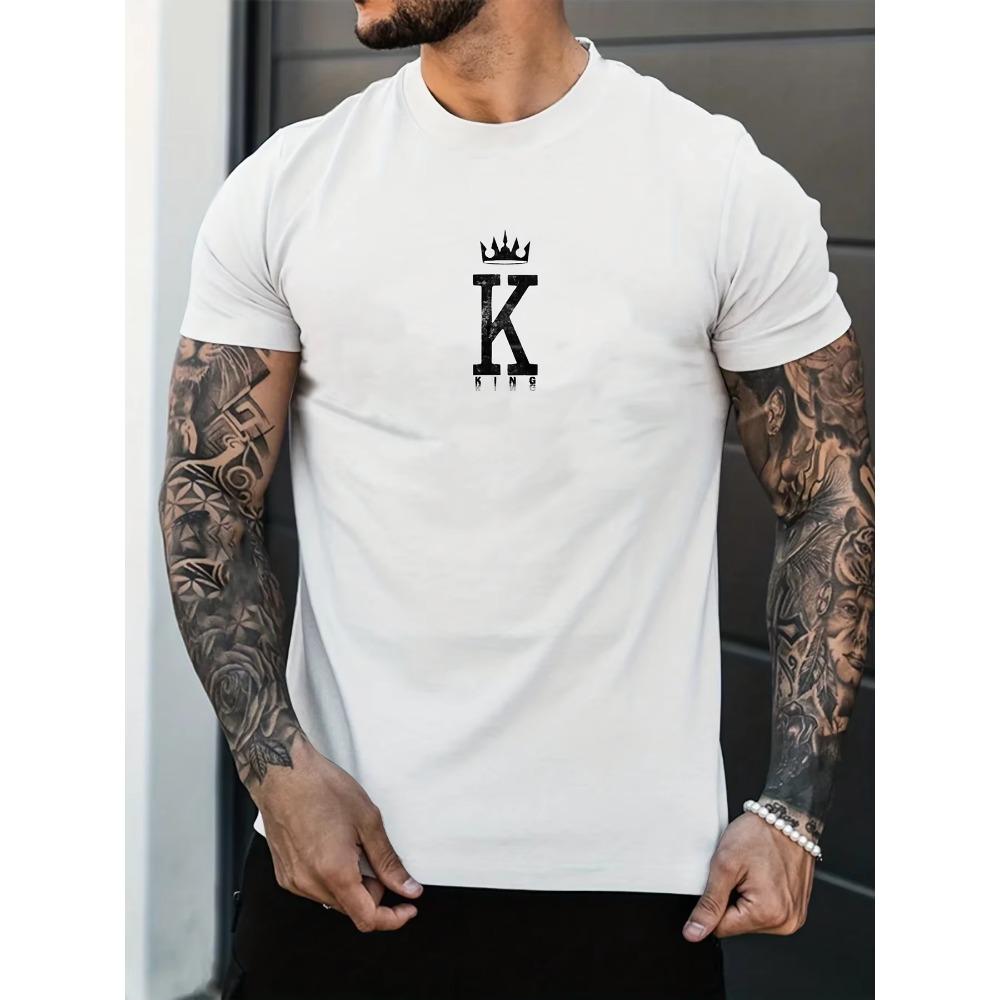 Men's Summer Loose Fit  100 Cotton Printed T-shirt Tops  Men Clothing  T Shirt  Harajuku Short Sleeved