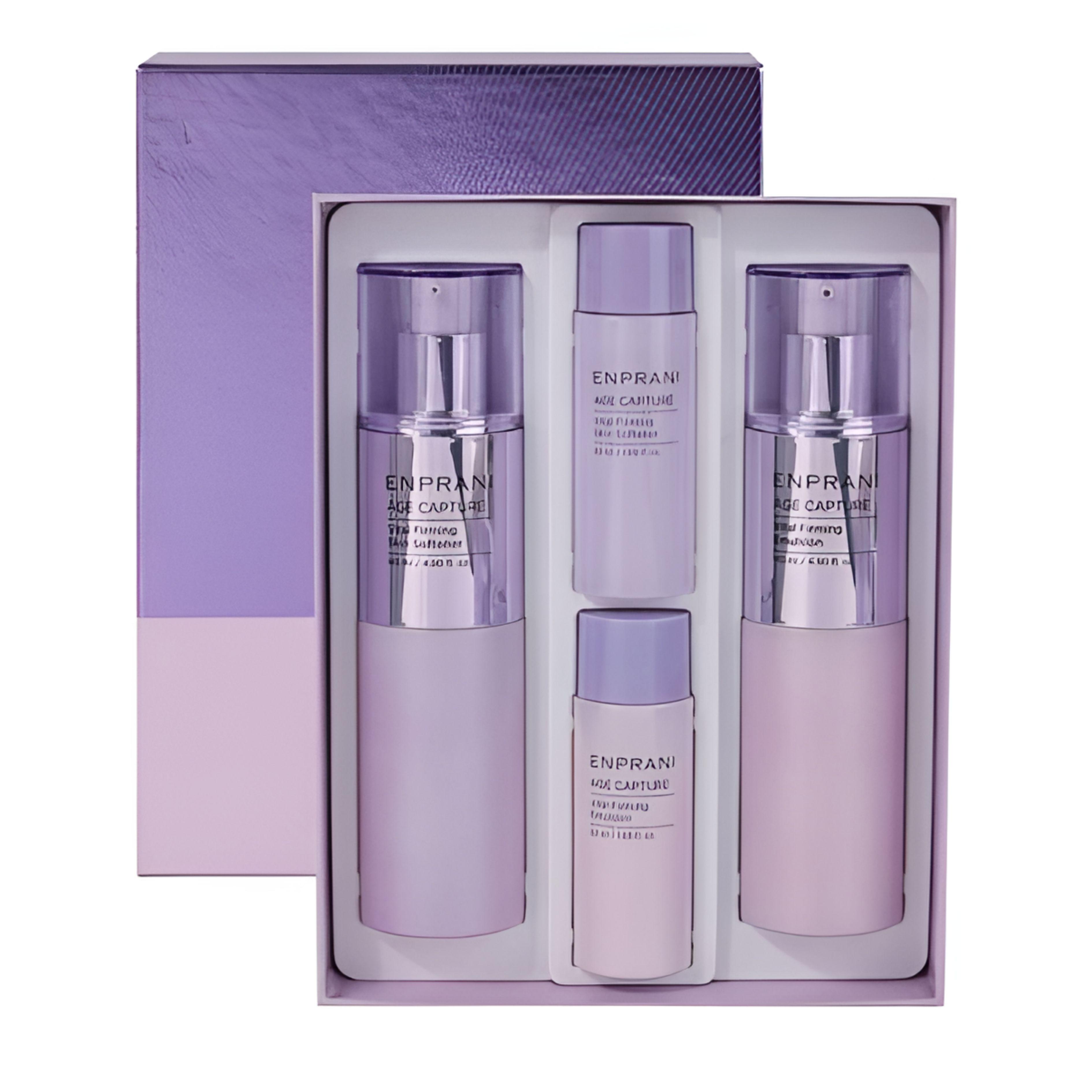 Enprani Age Capture Skin Softener & Emulsion Set 145ml + 145ml + 50ml + 50ml Luxury Korean Skincare Anti-Aging Firming Set