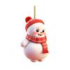 Christmas Ornament 2D Cartoon Snowman Shape Hanging Decoration with Lanyard Festive Atmosphere Christmas Decor