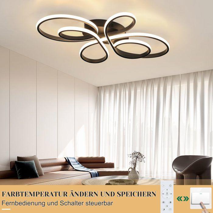 Plafonnier LED Moderne NETTLIFE Noir Forme de papillon; 90 W; Dimmable; Télécommande; 100 cm; Pour Salon Chambre