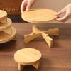 Supporto per piante in bambù, portavasi per fiori, da tavolo, da interno, sgabello rotondo, portavasi, espositore per piante in vaso, cupcake, ceramiche