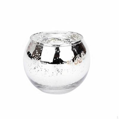 Starry Sphere Glass Candle Holder, Electroplated Tealight Christmas Table Decor, Metallic