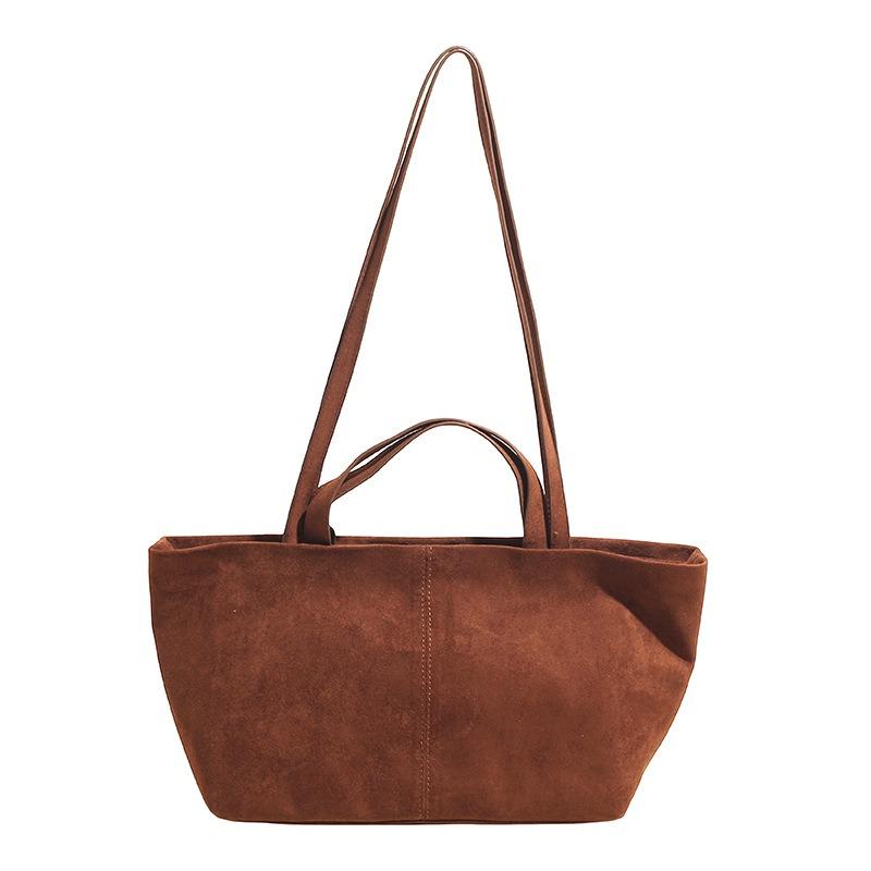Retro light luxury niche portable tote bag women's large-capacity versatile suede commuter versatile shoulder armpit bag