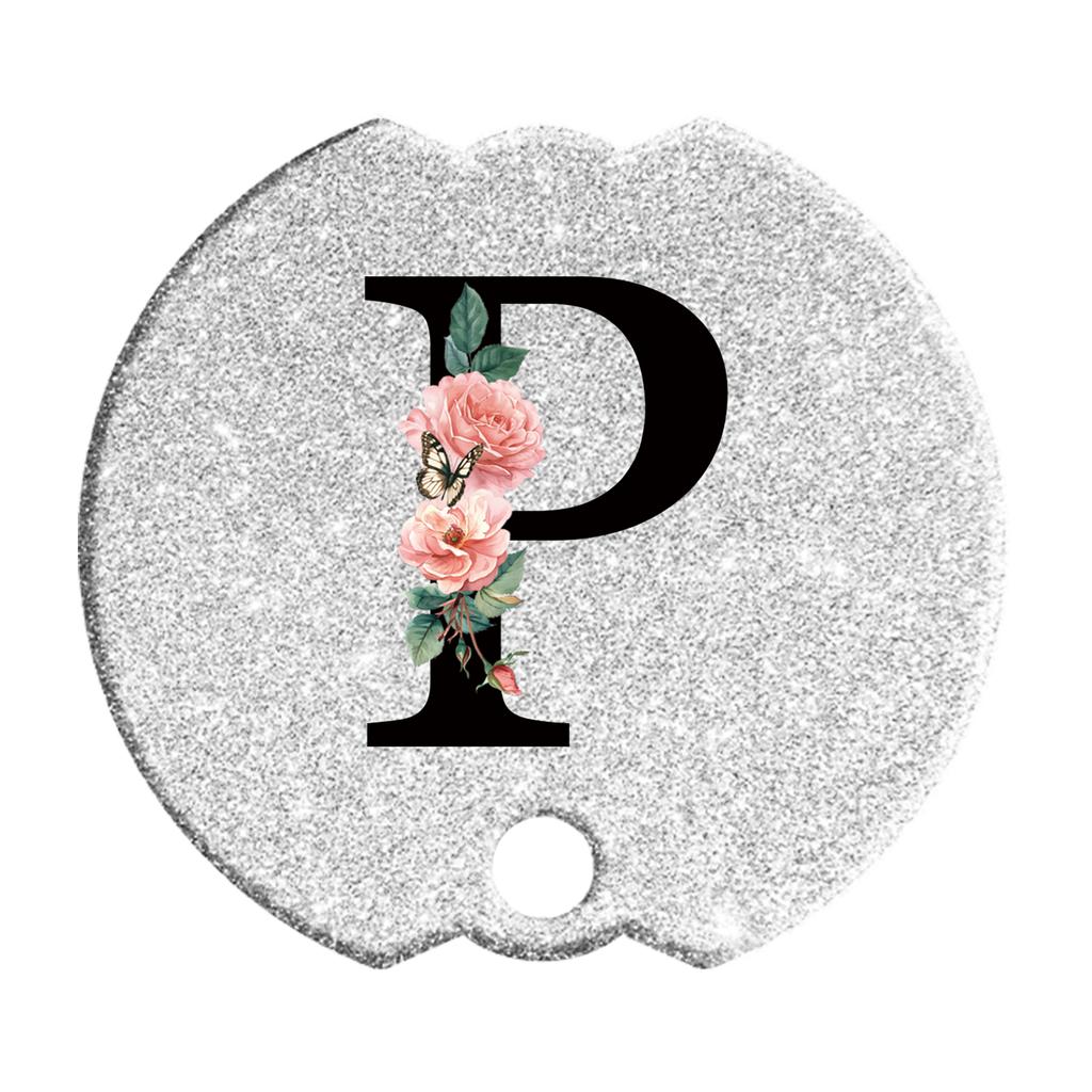 Tumblers Name Plates for Stanley Tumblers 40 Oz Cup Lid H2.0,Cup Lid Topper Round Acrylic Name ID Plate Glitter Silvery