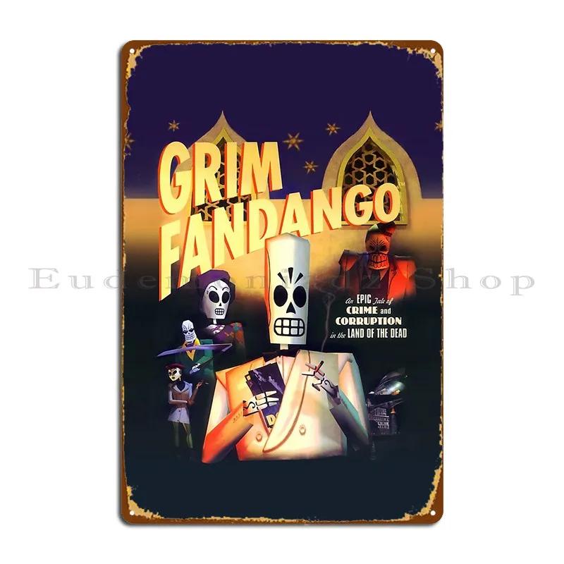 

Grim Fandango Высококонтрастный Металлический Плакат-Табличка 3D Виселица Клуб Дизайнер Создать Клуб Классический Жестяной Плакат 20x30cm（7.8x11.8inch）