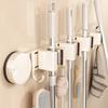 Suction Cup Mop and Broom Holder - No-Drill Wall Mount for Bathroom Storage