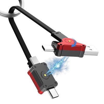 Clenye Charging Cable Single Magnetic Charging Data To USB A To Compatible with Samsung and Switch Red 4-in-1 Cable, Multi-Charging (12.5cm Cable),
